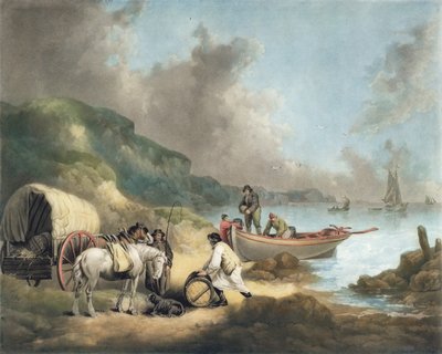 Smugglers, engraved by James Ward, pub. by J.R. Smith, 1793 by George Morland